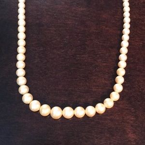 Vintage Marbella Glass Faux Pearl Necklace